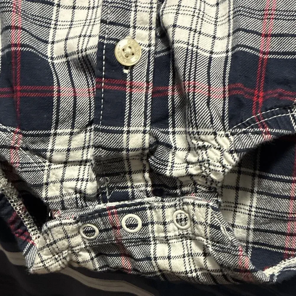 OshKosh B'gosh 24M Plaid Cotton Long Sleeve Collared Button Front Bodysuit
